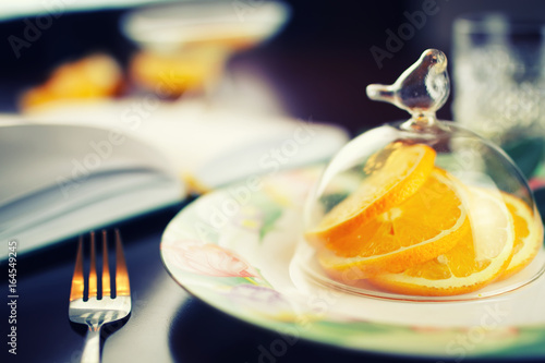 orange fruit plate