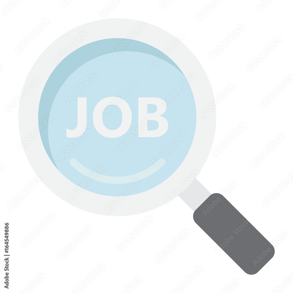 Search job flat icon, business and magnifying, vector graphics, a colorful solid pattern on a white background, eps 10. Search job flat icon, business and magnifying, vector graphics, a colorful solid pattern on a white background, eps 10.