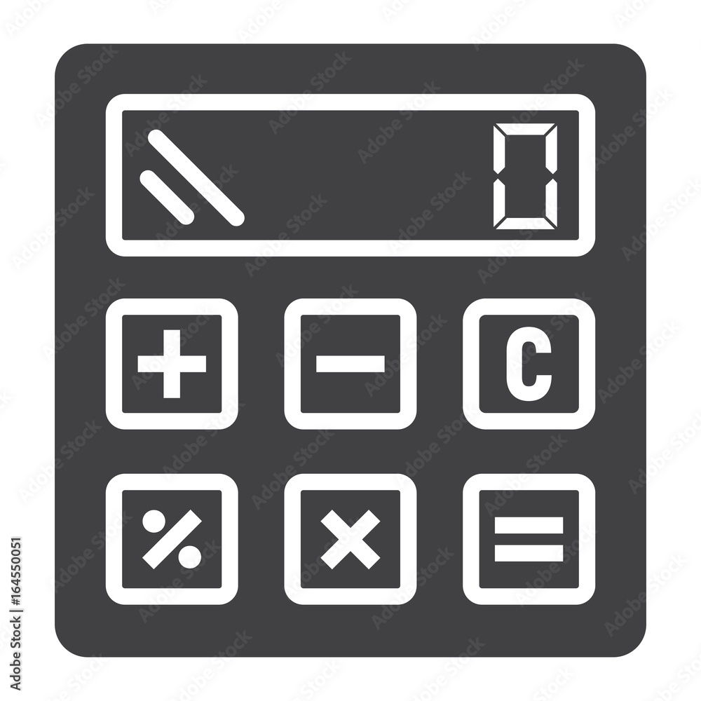 Fototapeta premium Calculate solid icon, business and calculator, vector graphics, a glyph pattern on a white background, eps 10.