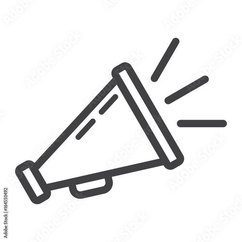 Promotion line icon, business and loudspeaker, vector graphics, a linear pattern on a white background, eps 10.