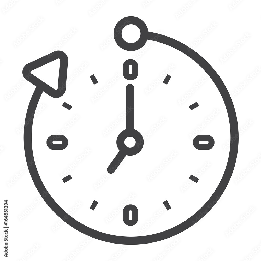 Overtime line icon, business and clock, vector graphics, a linear pattern on a white background, eps 10. Overtime line icon, business and clock, vector graphics, a linear pattern on a white background, eps 10.