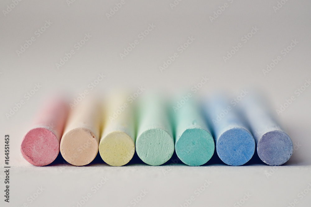 Colores chalk in a row Colores chalk in a row