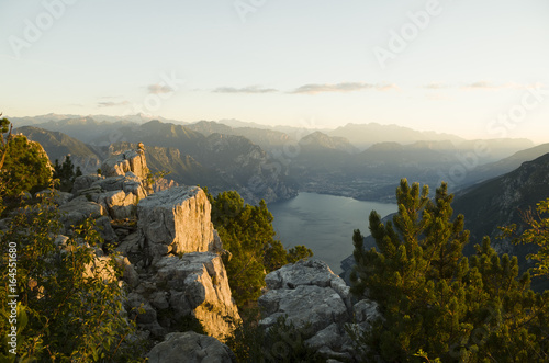 Sunrise from the top of a mountain, Trentino, Italy