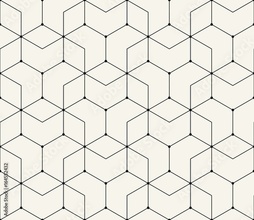 Fototapeta Naklejka Na Ścianę i Meble -  seamless geometric line grid vector hexagon pattern