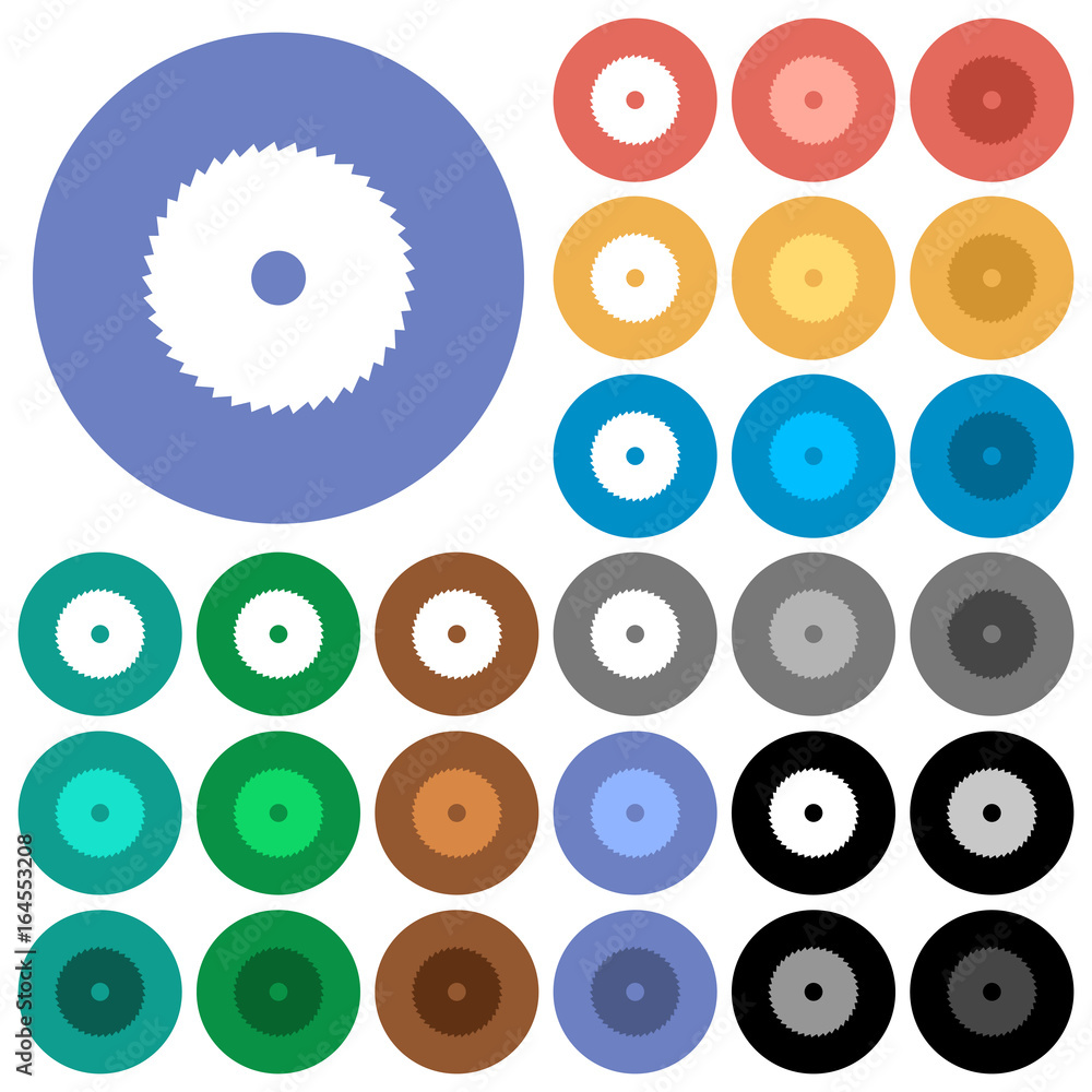 Circular saw round flat multi colored icons Circular saw round flat multi colored icons