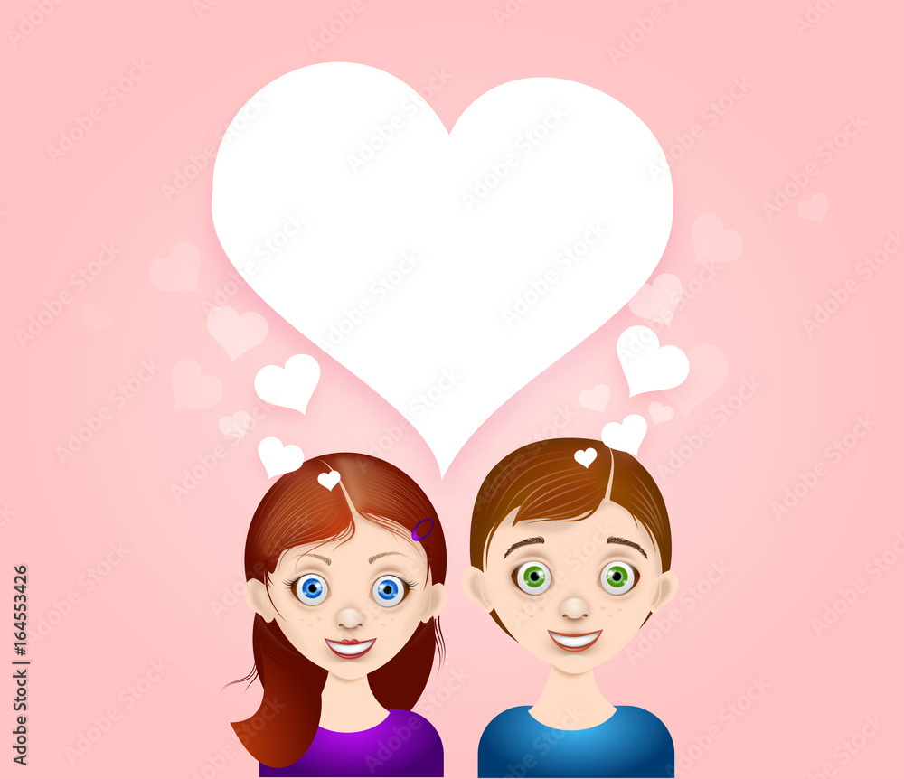 Young girl and boy in love Young girl and boy in love