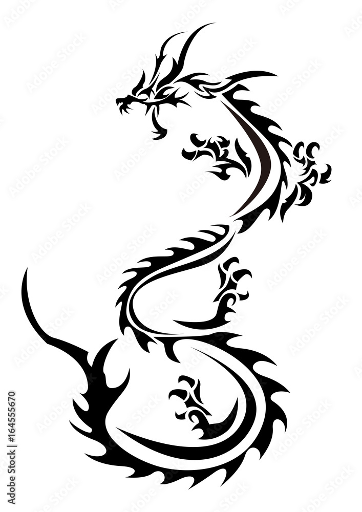 Obraz premium tribal dragon