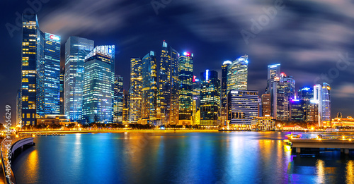 Singapore cityscape at night.