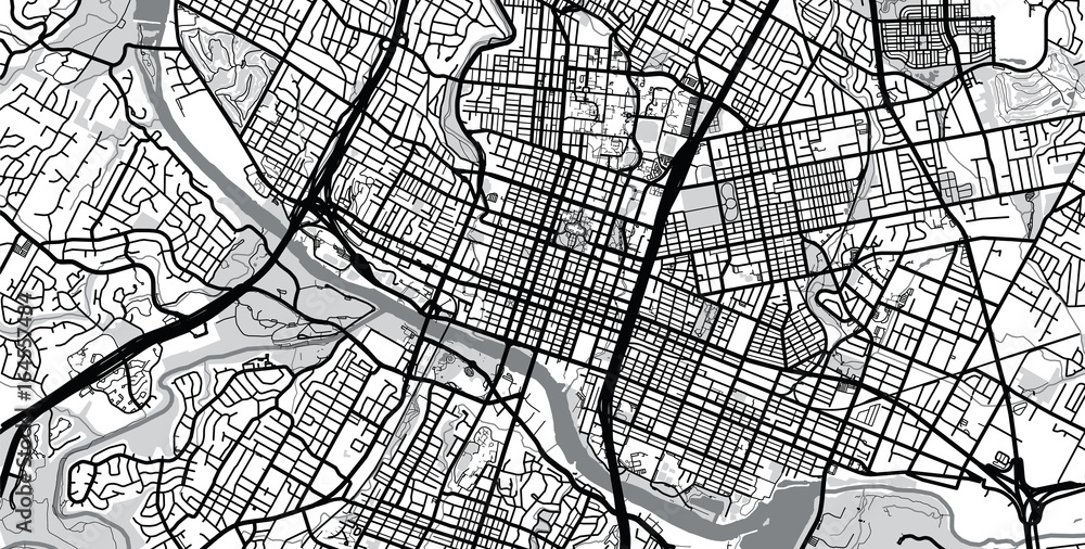 Vector city map of Austin, Texas. 