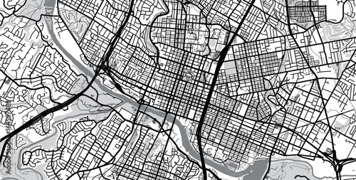 Vector city map of Austin, Texas. 