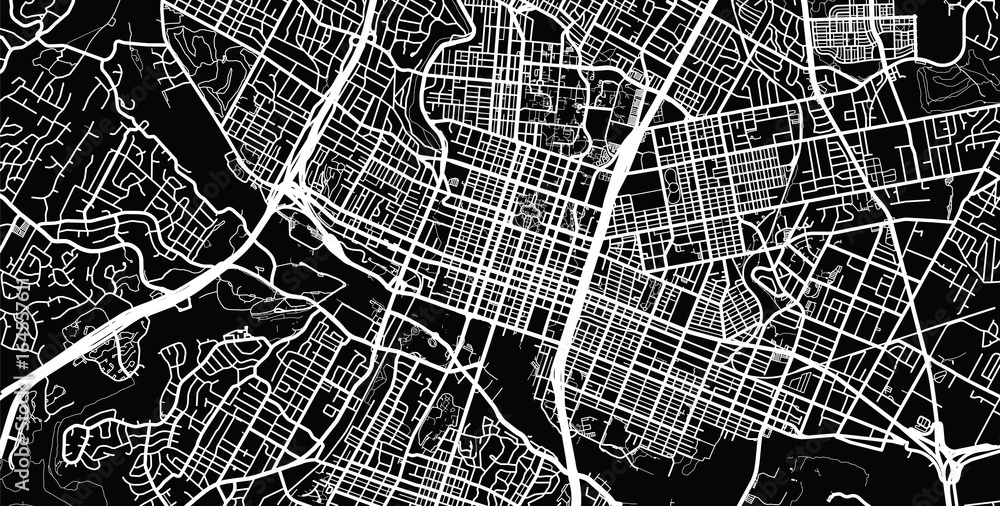 Vector city map of Austin, Texas. 