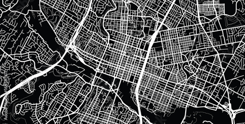 Vector city map of Austin, Texas. 