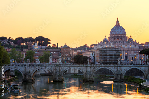 Vatican city. St Peter's Basilica. Panoramic view of Rome and St. Peter's Basilica, Italy © daliu