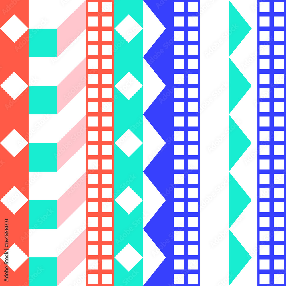 Retro color seamless pattern. Fancy abstract geometric art print. Ethnic hipster ornamental lines backdrop. Retro color seamless pattern. Fancy abstract geometric art print. Ethnic hipster ornamental lines backdrop.