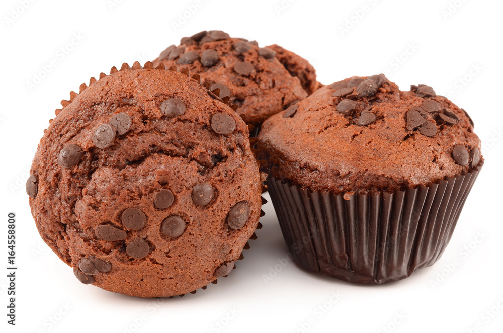 muffins on white background