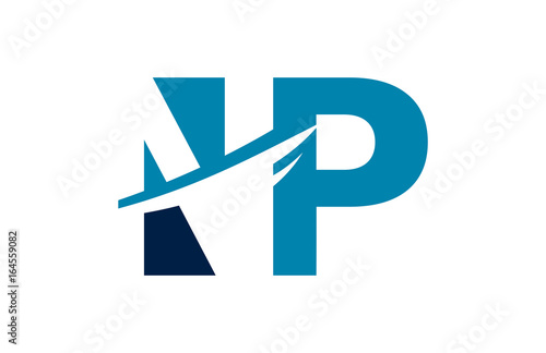 Free Download NP Negative Space Square Swoosh Letter Logo - GFXLoad