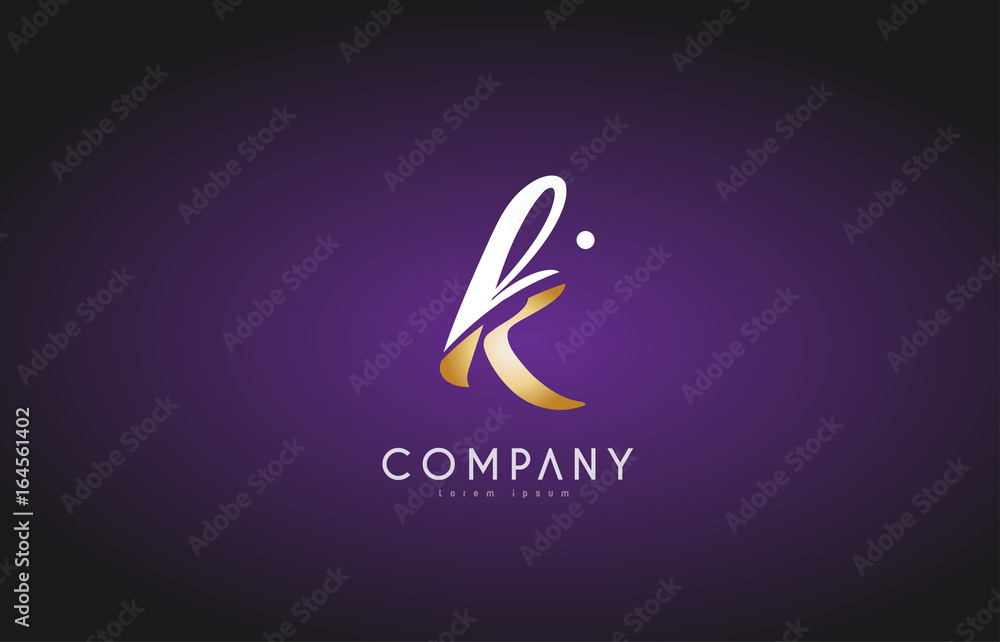 K alphabet letter gold golden logo icon design Stock Vector | Adobe Stock