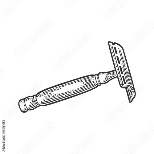 Razor Shaver. Vector black illustrations on white backgrounds.
