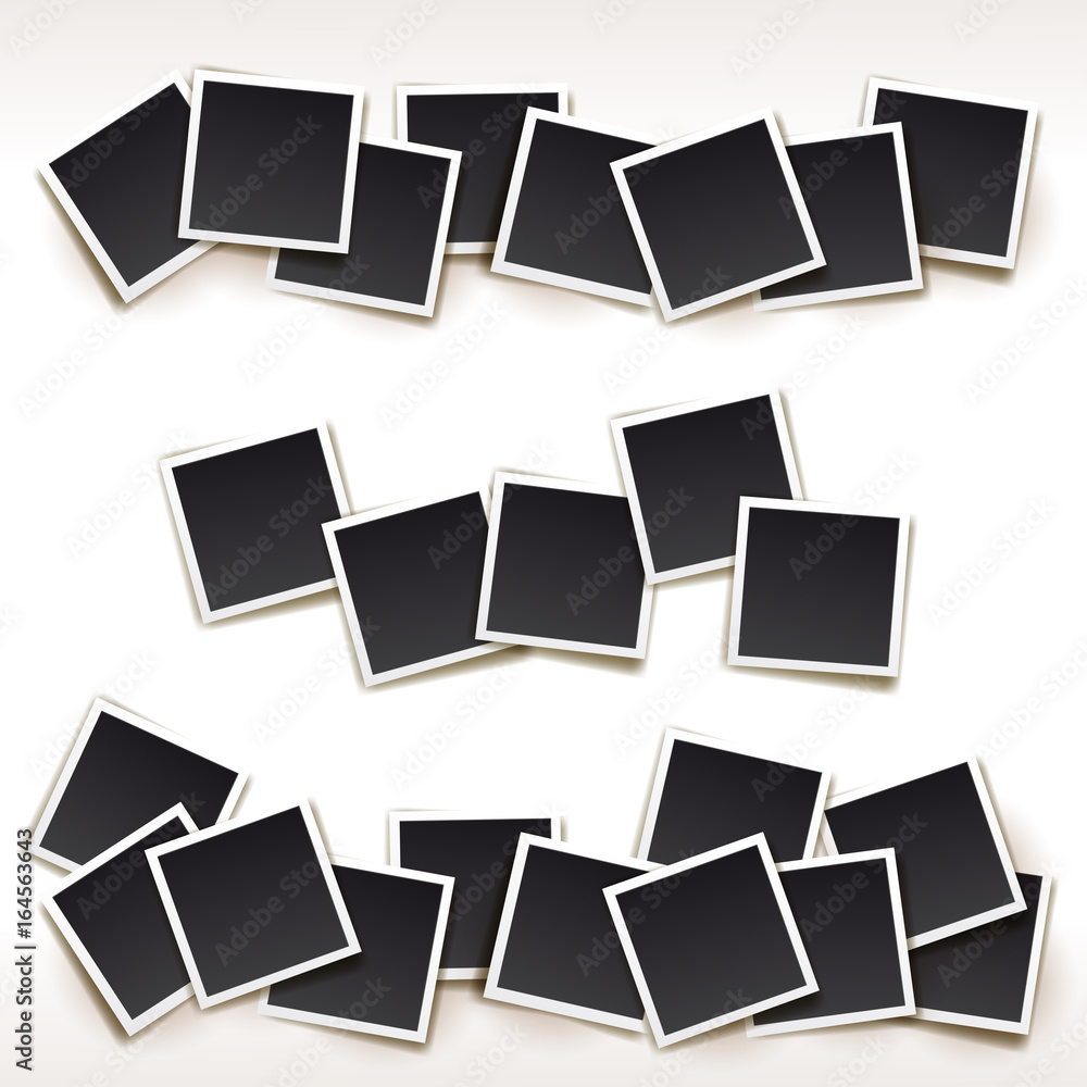 Set of Collage of realistic frames. Template photo design. Vector illustration. Isolated on white background Set of Collage of realistic frames. Template photo design. Vector illustration. Isolated on white background