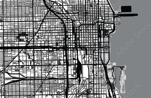 Vector city map of Chicago, 