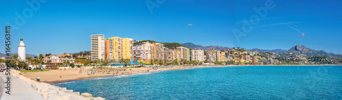 Malagueta Beach in Malaga. Andalusia, Costa del Sol, Spain