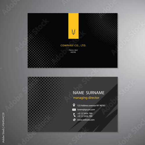 black business cards set design template vector