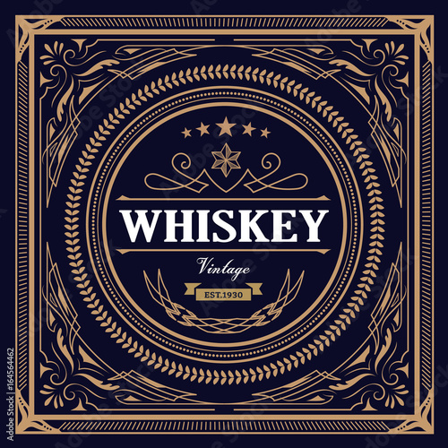 Whiskey Label vintage design retro vector illustration