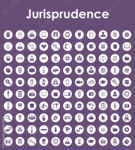Set of jurisprudence simple icons