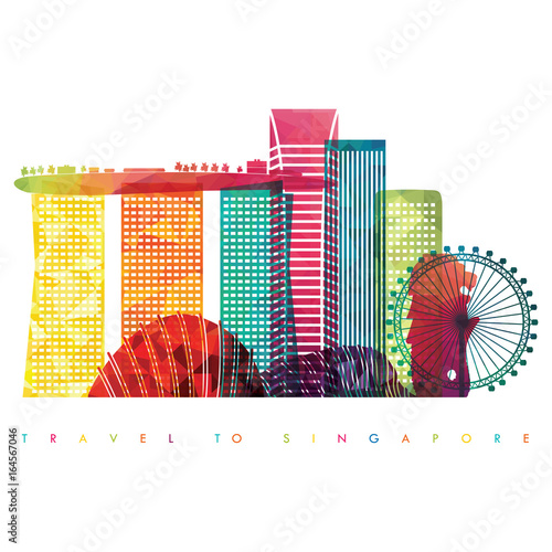 Singapore skyline. Vector illustration