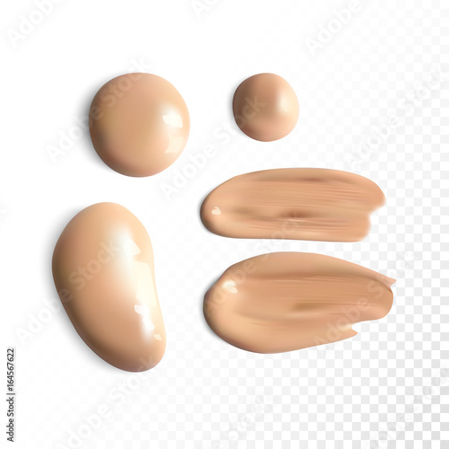 Cosmetic concealer smear strokes, tone cream smudged Vector.