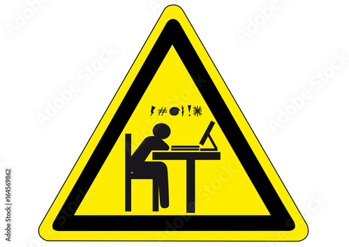 Schild Gefahr durch zuviel Lernen