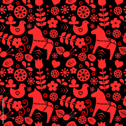 Traditional Swedish/ Scandinavian folk pattern vector