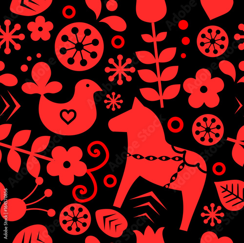 Traditional Swedish/ Scandinavian folk pattern vector