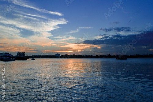 View from Babu ghat , kolkata at the time of Sunset.