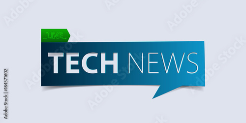 Technology news header isolated on white background. Breaking news Banner design template. Vector illustration.