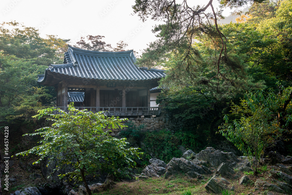 Yecheon, South Korea - Choganjeong Pavilion.( Sign board text is 