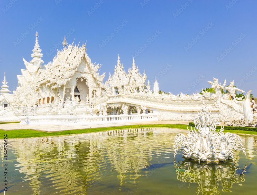 Wat Rong Khun Or known as the White Temple In Chiang Rai, Famous in Thailand.