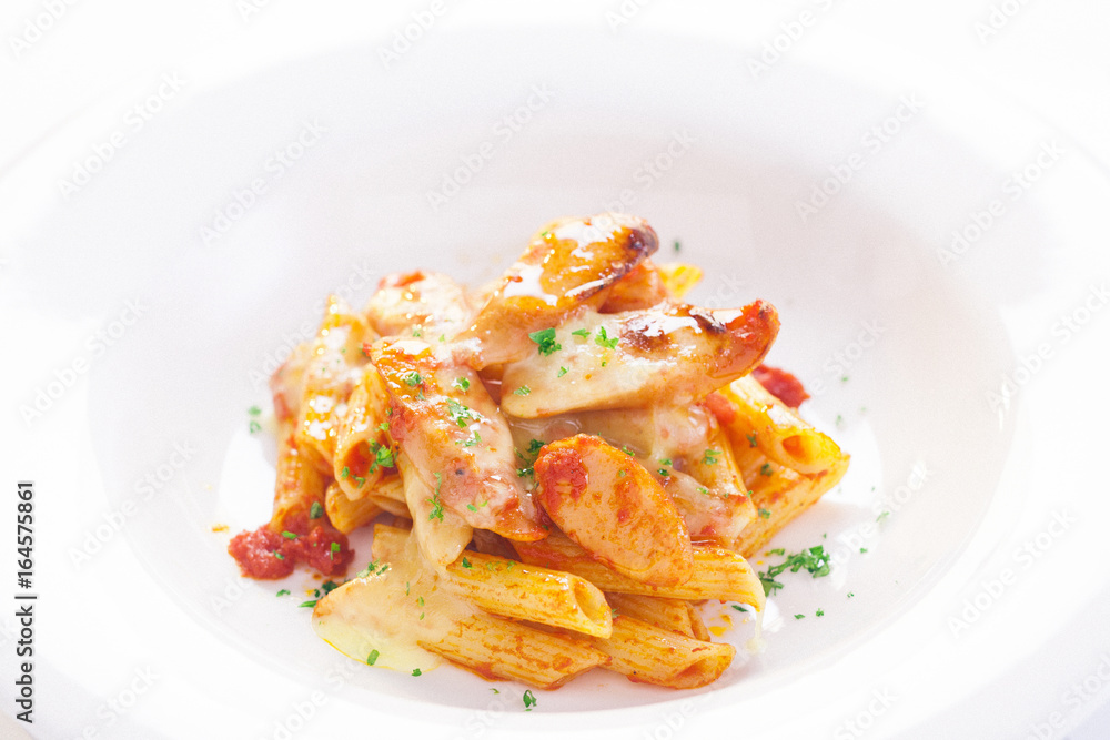 Penne with Sausage and Spicy Cream Tomato Sauce Penne with Sausage and Spicy Cream Tomato Sauce