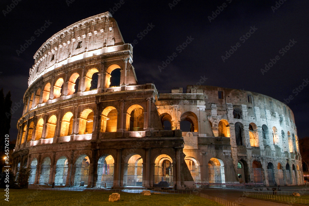 The Colosseum in Rome by night