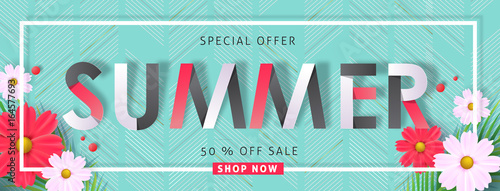 Summer sale background layout banners .voucher discount.Vector illustration template.