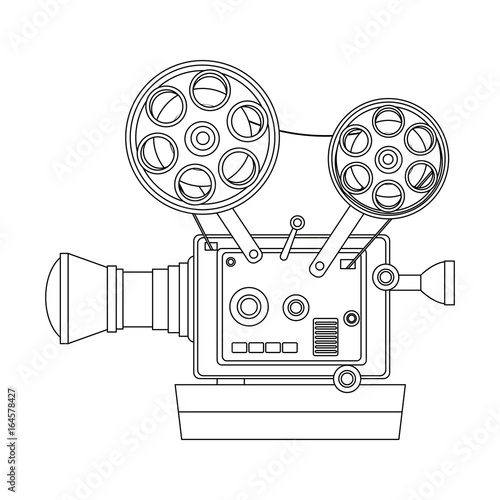 high detailed vintage film projector cinema icon