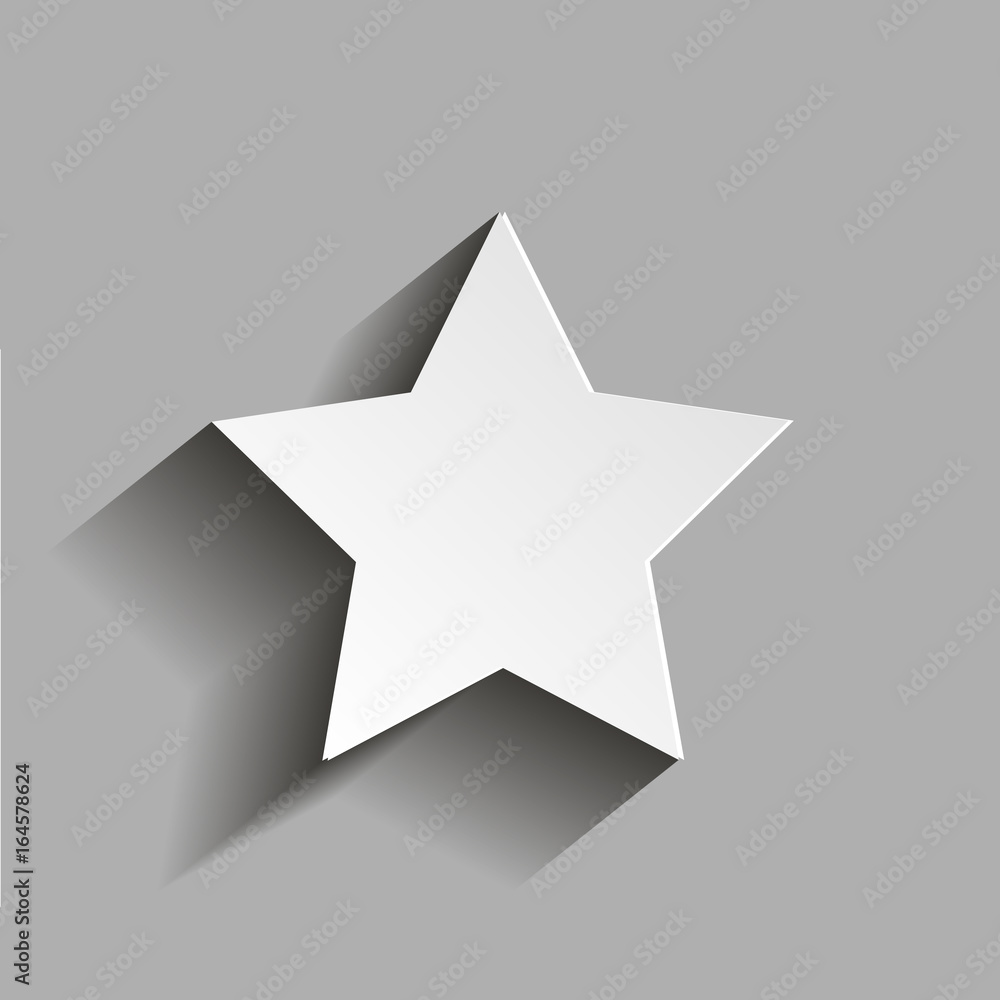 Vector star icon. Vector icon with shadow. Vector star icon. Vector icon with shadow.