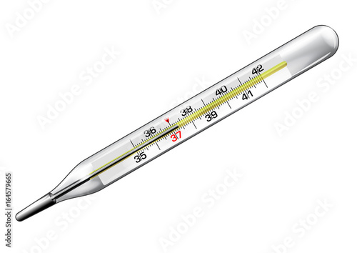 Medical thermometer close-up in vector