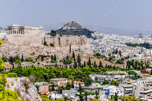 Canvas Print Panorama of continental Greece, famous for the acropolis of Athens and the ancie