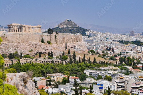 Panorama of the city of Athens in Greece
