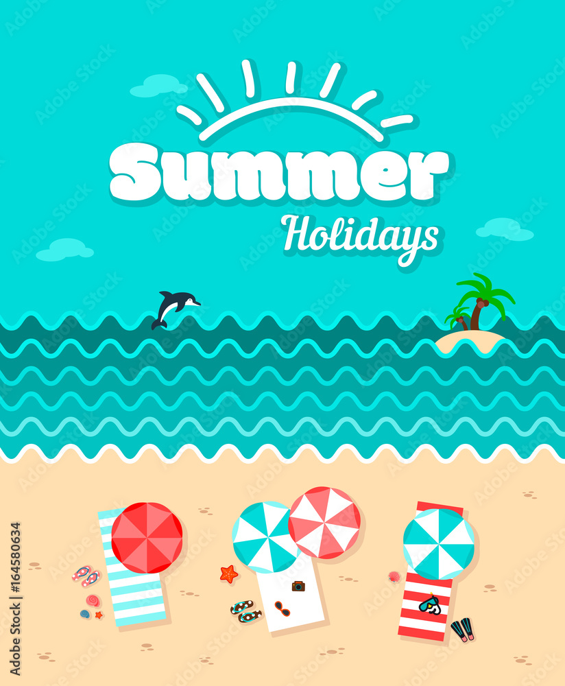 Summer holiday poster vector template