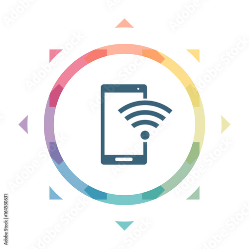 buntes Symbol - Smartphone Verbindung