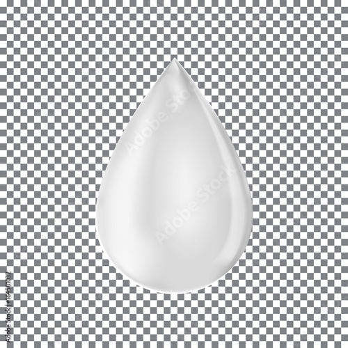 Milk drop. Transparent droplet vector.