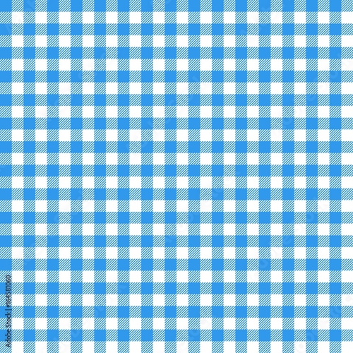 Gingham seamless pattern. Blue Italian tablecloth. Picnic tale cloth vector.