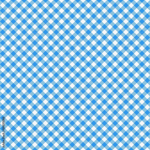 Gingham seamless pattern. Blue Italian tablecloth. Picnic tale cloth vector.